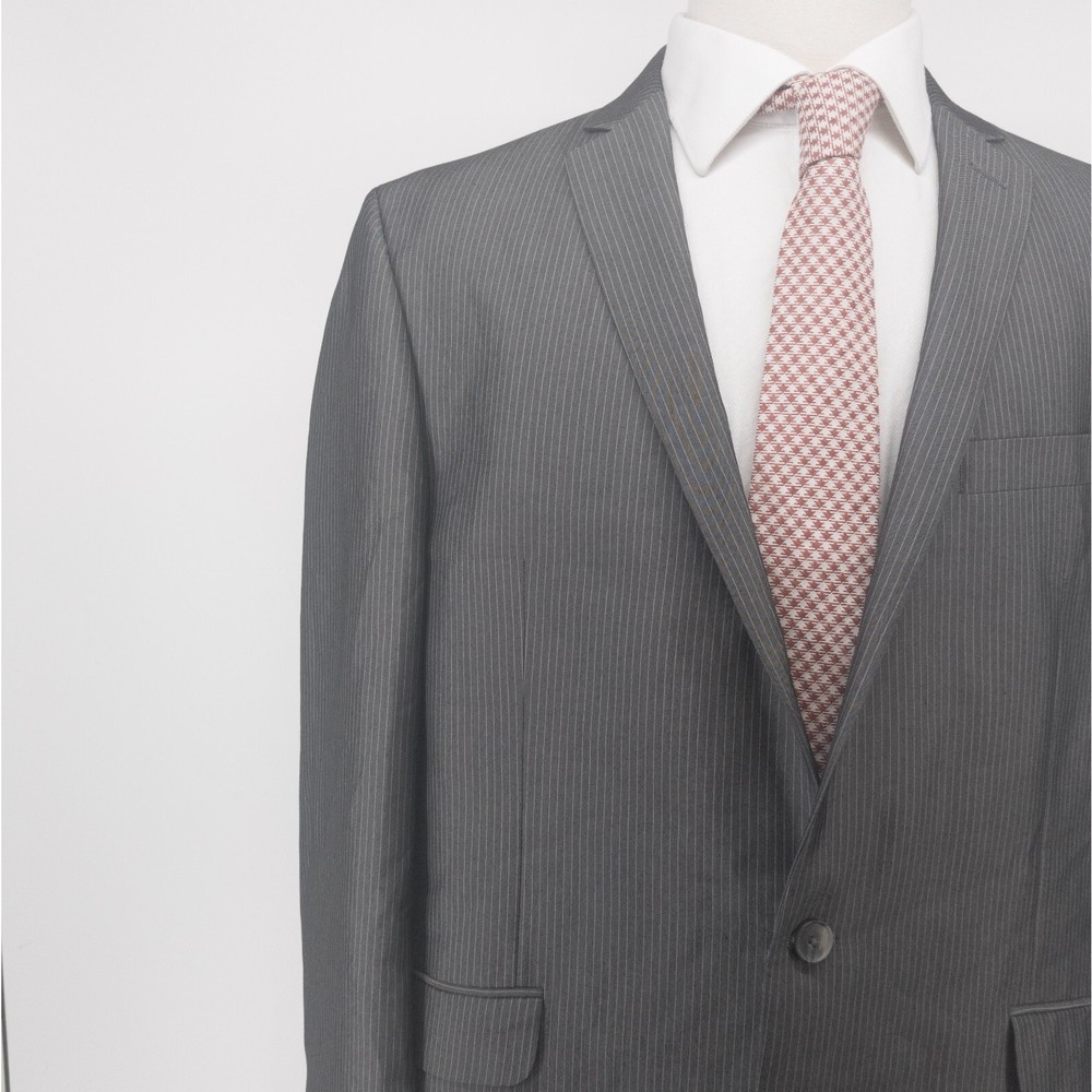 Kenneth Cole Reaction Men's Sport Coat Blazer Suit Jacket 2 Button Pinstripe 46L - Picture 3 of 11